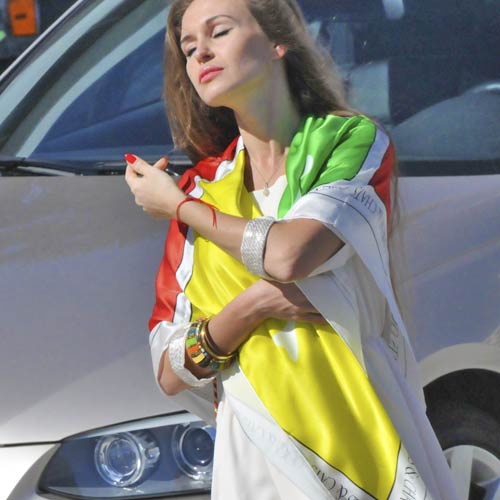 large silk satin scarves collection by anne touraine paris